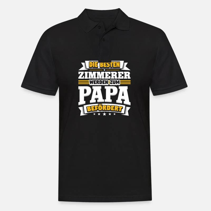 Zimmerer werden zum Papa befördert - Männer Poloshirt - Schwarz