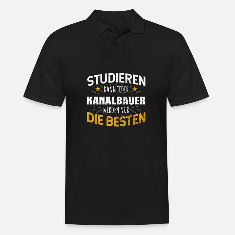 Kanalbauer - Männer Poloshirt - Schwarz