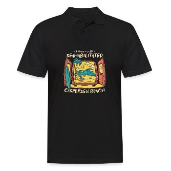 I Need To Be Seahabilitated Caspersen Beach - Männer Poloshirt - Schwarz - Vorne - Kai (181cm)