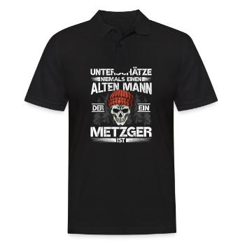 Metzger Alter mann Fleischer - Männer Poloshirt - Schwarz - Vorne - Kai (181cm)