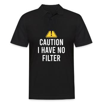 Sarcastique - Attention je n’ai pas de filtre - Sarcasme - Polo Homme - noir - Devant - Kai (181cm)