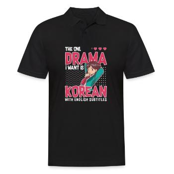 Design pop coréen pour un fan de mode K-Pop - Polo Homme - noir - Devant - Kai (181cm)