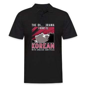 Design pop coréen pour un fan de mode K-Pop - Polo Homme - noir - Devant - Kai (181cm)