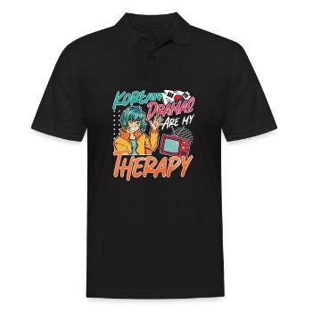 Design pop coréen pour un fan de mode K-Pop - Polo Homme - noir - Devant - Kai (181cm)