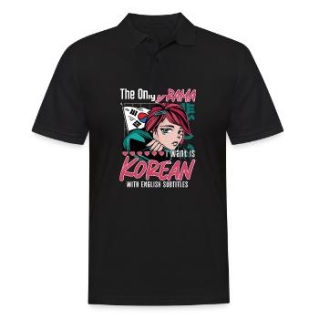 Design pop coréen pour un fan de mode K-Pop - Polo Homme - noir - Devant - Kai (181cm)