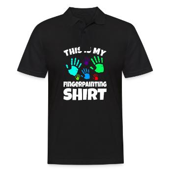 This Is My Fingerpainting Shirt - Men's Polo Shirt - black - Front - Kai (181cm)