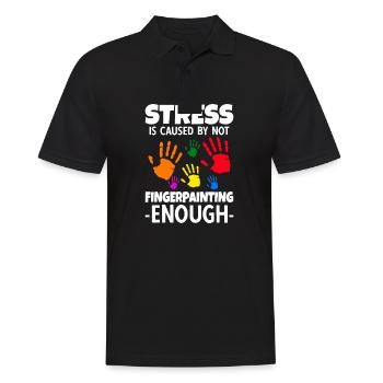 Stress Is Caused By Not Fingerpainting - Männer Poloshirt - Schwarz - Vorne - Kai (181cm)