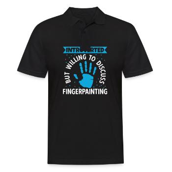 Introverted Discuss Fingerpainting - Men's Polo Shirt - black - Front - Kai (181cm)