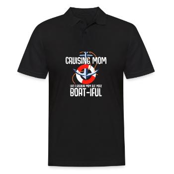 Kreuzfahrt Mom like A Normal Mom But Boat-iful - Männer Poloshirt - Schwarz - Vorne - Kai (181cm)