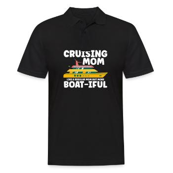 Kreuzfahrt Mom like A Normal Mom But Boat-iful - Männer Poloshirt - Schwarz - Vorne - Kai (181cm)