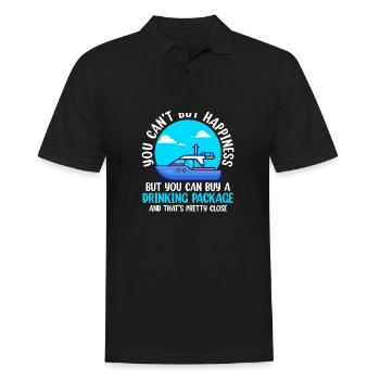 You Cant Buy Happiness But A Drinking Package - Men's Polo Shirt - black - Front - Kai (181cm)