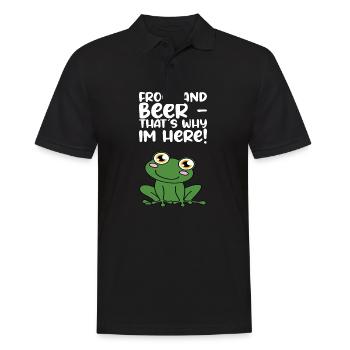Frogs and beer, that's why I'm here - Men's Polo Shirt - black - Front - Kai (181cm)