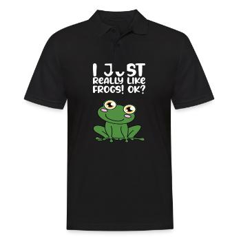 J’aime beaucoup les grenouilles - Polo Homme - noir - Devant - Kai (181cm)
