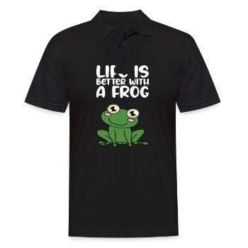 Life is better with a frog - Men's Polo Shirt - black - Front - Kai (181cm)