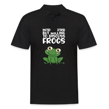 Introvertiert Aber Bereit Frösche Zu Diskutieren - Männer Poloshirt - Schwarz - Vorne - Kai (181cm)