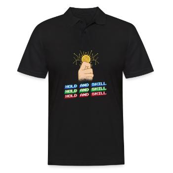 Lustiges Bitcoin und Kryptowährung Investor HODL - Männer Poloshirt - Schwarz - Vorne - Kai (181cm)