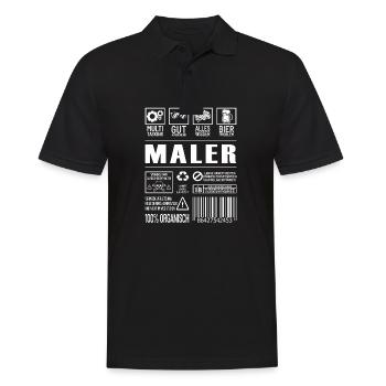 Maler - Männer Poloshirt - Schwarz - Vorne - Kai (181cm)