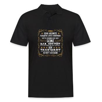 Tankwart seine Majestät Tankstelle - Männer Poloshirt - Schwarz - Vorne - Kai (181cm)