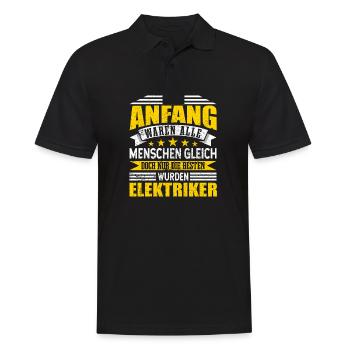Elektriker Alle Menschen gleich - Männer Poloshirt - Schwarz - Vorne - Kai (181cm)
