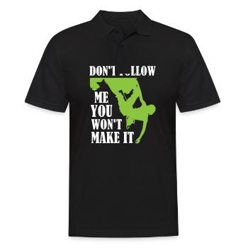 Bouldering - Don't Follow Me You Won't Make It - Men's Polo Shirt - black - Front - Kai (181cm)