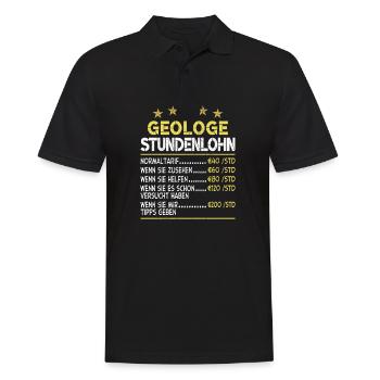 Geologe Stundenlohn - Männer Poloshirt - Schwarz - Vorne - Kai (181cm)
