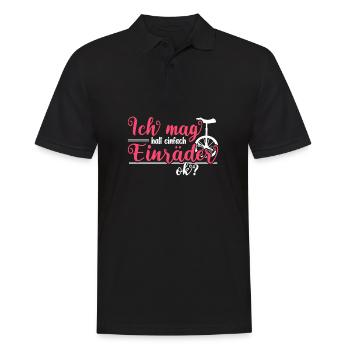 Ich mag halt einfach Einräder - Männer Poloshirt - Schwarz - Vorne - Kai (181cm)