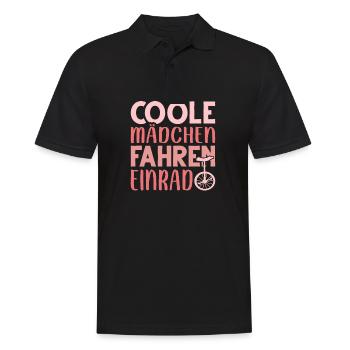 Unicycle Coole Mädchen fahren Einrad - Männer Poloshirt - Schwarz - Vorne - Kai (181cm)
