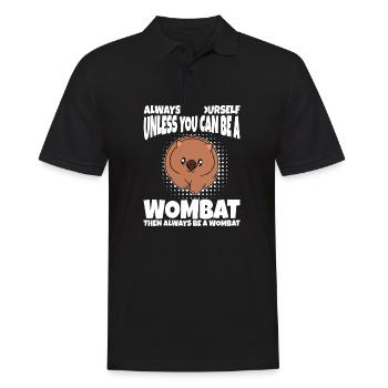 Peut être un wombat alors toujours être un wombat - Polo Homme - noir - Devant - Kai (181cm)