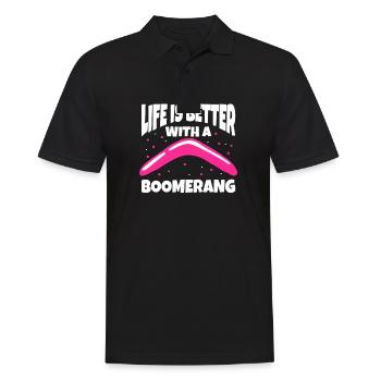 La vie est meilleure avec un boomerang - Polo Homme - noir - Devant - Kai (181cm)