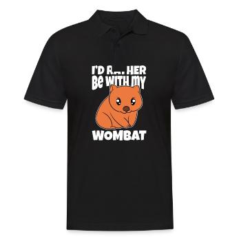 Je préfère être avec mon wombat - Polo Homme - noir - Devant - Kai (181cm)