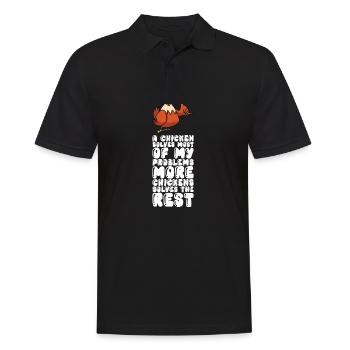 Un poulet résout la plupart de mes problèmes Plus de poulets - Polo Homme - noir - Devant - Kai (181cm)