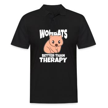 Wombats mieux que la thérapie - Polo Homme - noir - Devant - Kai (181cm)