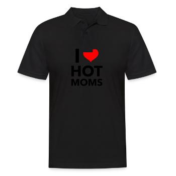 Anniversaire d’ami J’aime Les mamans chaudes - Polo Homme - noir - Devant - Kai (181cm)