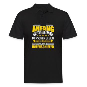 Hafenschiffer Alle Menschen gleich - Männer Poloshirt - Schwarz - Vorne - Kai (181cm)