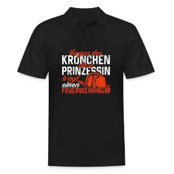 Feuerwehrfrau Feuerwehr Feuerwehrmann Mama - Männer Poloshirt - Schwarz - Vorne - Kai (181cm)
