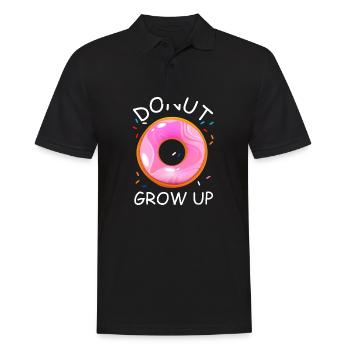 donut grow up Design for a donut or sweets lover - Männer Poloshirt - Schwarz - Vorne - Kai (181cm)