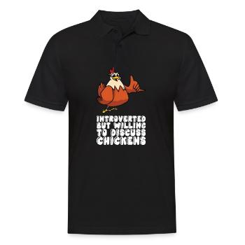 Introverti mais prêt à parler de poulets - Polo Homme - noir - Devant - Kai (181cm)