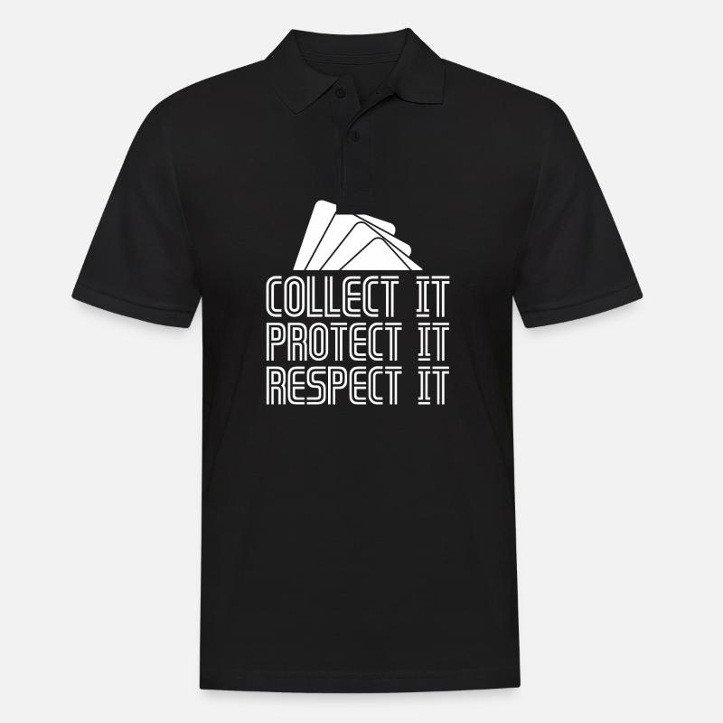 Sammelkarten Collect It Protect It Respect It - Männer Poloshirt - Schwarz