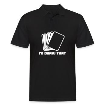 Sammelkarten I'd Draw That - Männer Poloshirt - Schwarz - Vorne - Kai (181cm)