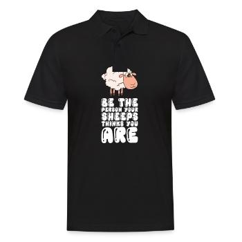 Be the person your sheep thinks you are - Men's Polo Shirt - black - Front - Kai (181cm)