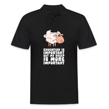 Education is important My sheep is more important - Men's Polo Shirt - black - Front - Kai (181cm)