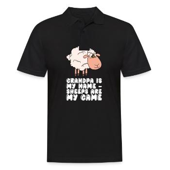 Grandpa Is My Name Sheep Are My Game - Men's Polo Shirt - black - Front - Kai (181cm)