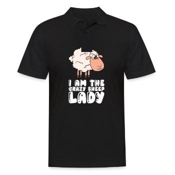 Je suis la dame aux moutons fous - Polo Homme - noir - Devant - Kai (181cm)
