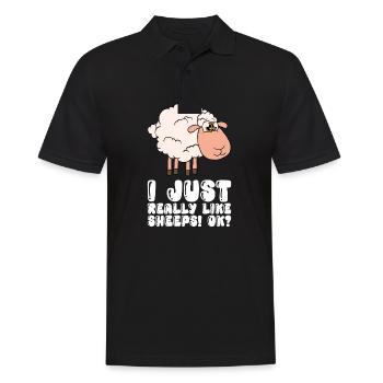 J’aime les moutons tout simplement très très - Polo Homme - noir - Devant - Kai (181cm)