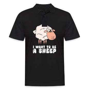 I want to be a sheep - Men's Polo Shirt - black - Front - Kai (181cm)