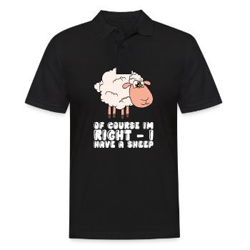 Of course I'm right, I have a sheep - Men's Polo Shirt - black - Front - Kai (181cm)