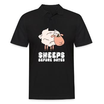 Schafe Vor Datteln - Männer Poloshirt - Schwarz - Vorne - Kai (181cm)