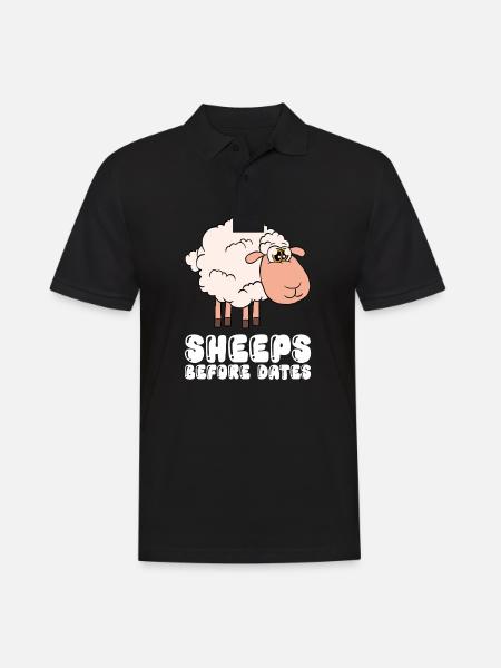 Sheep Before Dates - Men's Polo Shirt - black