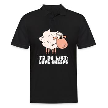 To Do List Love Sheep - Men's Polo Shirt - black - Front - Kai (181cm)