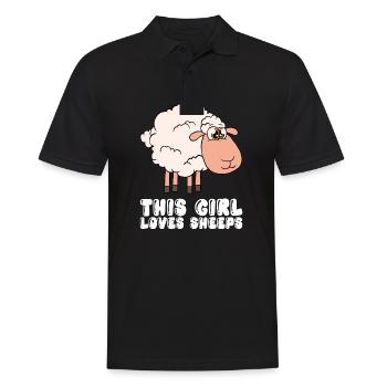This girl loves sheep - Men's Polo Shirt - black - Front - Kai (181cm)